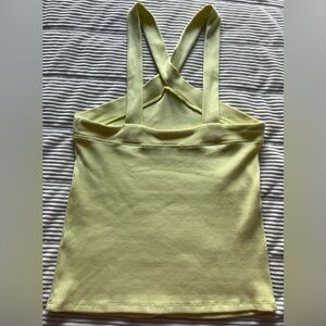 Massimo Dutti Pale Yellow Cross-Back Tank Top